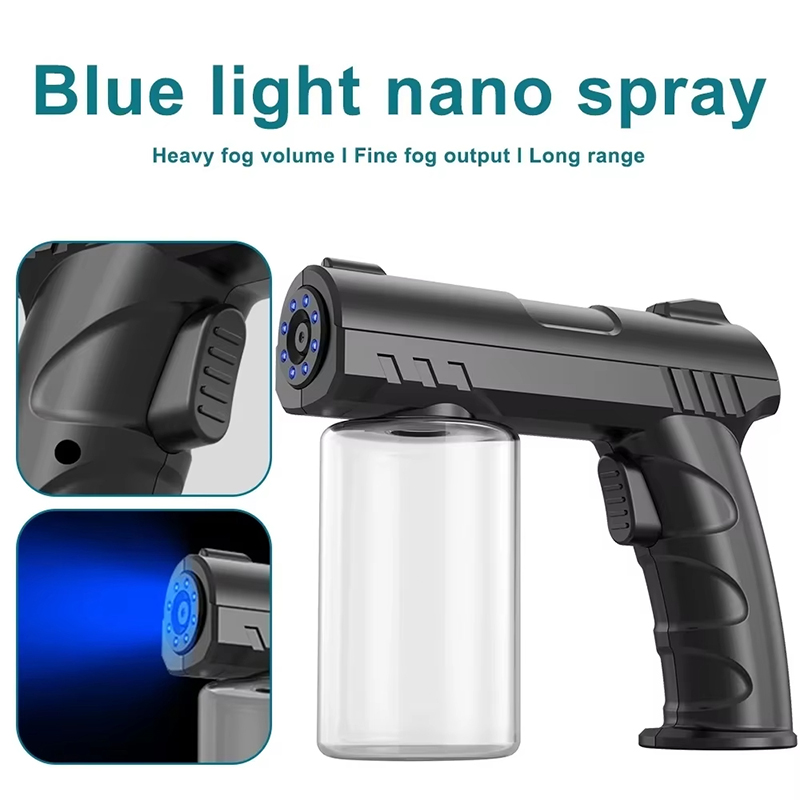 Sports Equipment Disinfectant Spray - ハンドヘルド理髪スプレーボトル 280ML USB ナノブルーライト電気スチームスプレー消毒ガン 家庭用