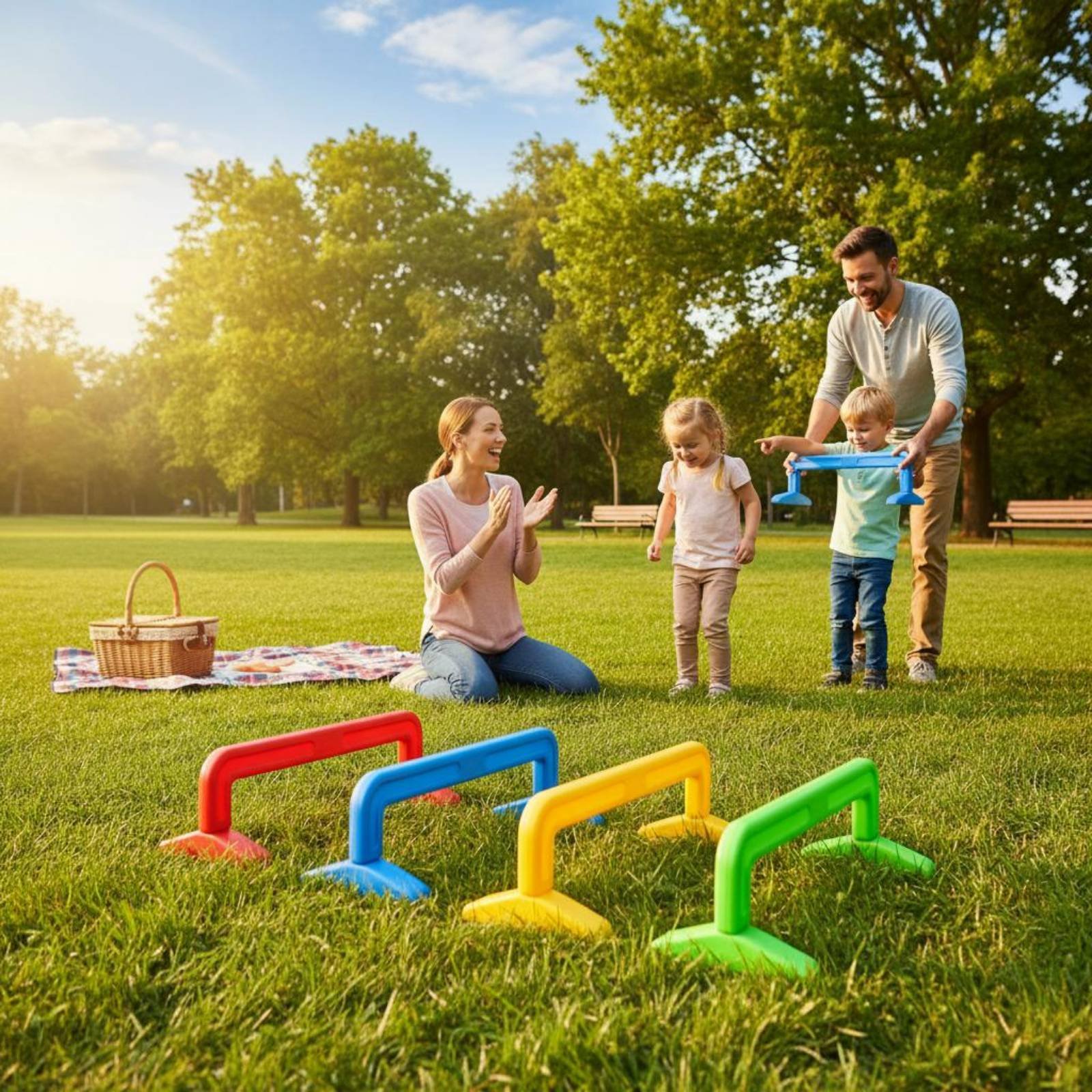 4ピースクロールトンネルセット、頑丈な子供用ハードルセット、 - Agility Hurdle Set のレビューと価格