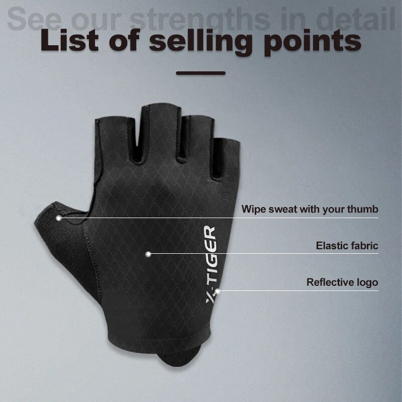 X-TIGER サイクリング手袋ハーフフィンガー耐衝撃性耐摩 - Xin Sports Equipment のレビューと価格