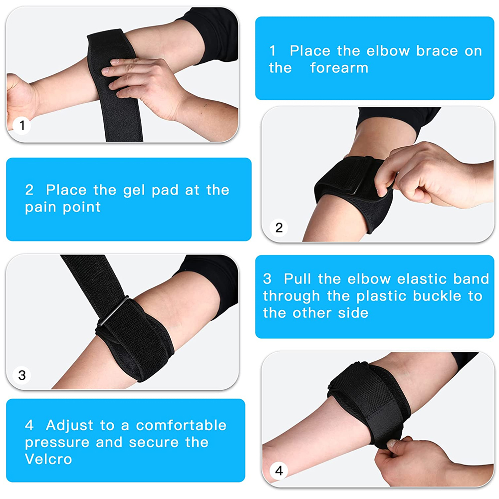 1 個調節可能な圧縮肘ストラップ女性男性鎮痛腱鞘炎アームバン - Tennis Elbow Brace のレビューと価格