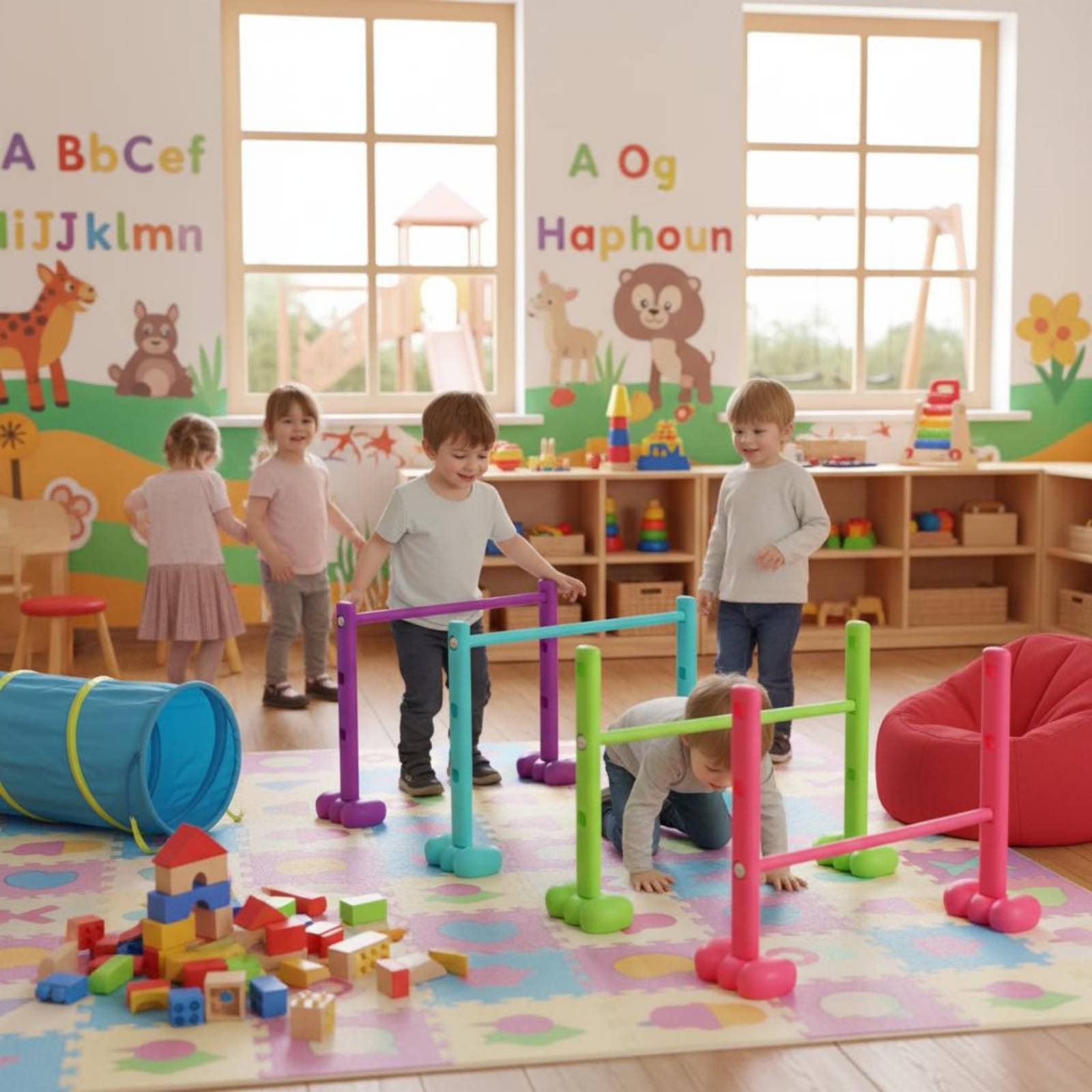 4ピースクロールトンネルセット 安全なプラスチック製屋内障害 - Agility Hurdle Set のレビューと価格
